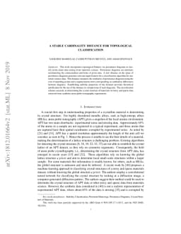 A Stable Cardinality Distance for Topological Classification