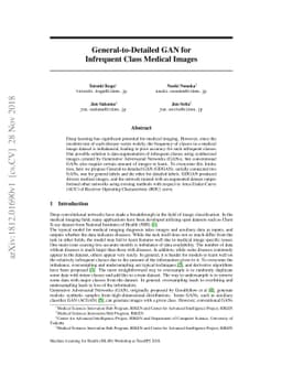 General-to-Detailed GAN for Infrequent Class Medical Images