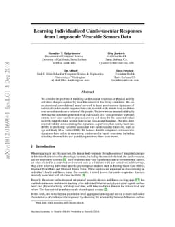 Learning Individualized Cardiovascular Responses from Large-scale
  Wearable Sensors Data