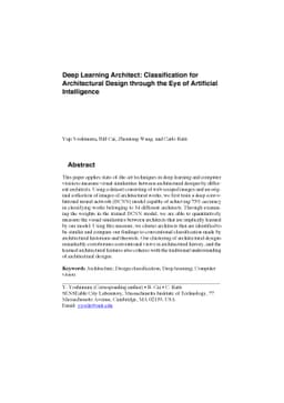 Deep Learning Architect: Classification for Architectural Design through
  the Eye of Artificial Intelligence