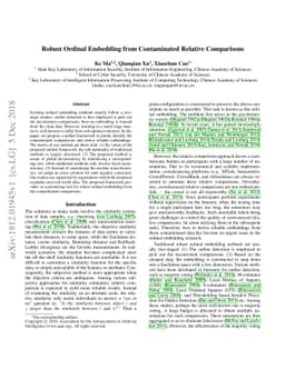 Robust Ordinal Embedding from Contaminated Relative Comparisons
