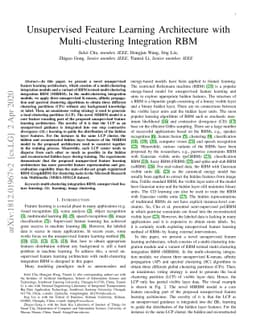 Unsupervised Feature Learning Architecture with Multi-clustering
  Integration RBM