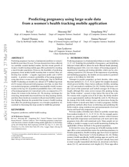Predicting pregnancy using large-scale data from a women's health
  tracking mobile application