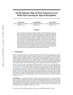 On the Inductive Bias of Word-Character-Level Multi-Task Learning for
  Speech Recognition
