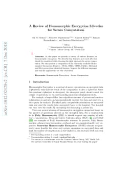 A Review of Homomorphic Encryption Libraries for Secure Computation