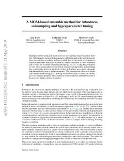 A MOM-based ensemble method for robustness, subsampling and
  hyperparameter tuning