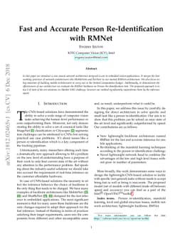 Fast and Accurate Person Re-Identification with RMNet