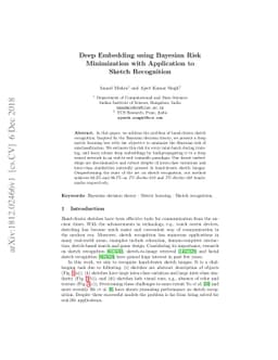 Deep Embedding using Bayesian Risk Minimization with Application to
  Sketch Recognition