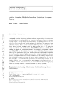 Active Learning Methods based on Statistical Leverage Scores