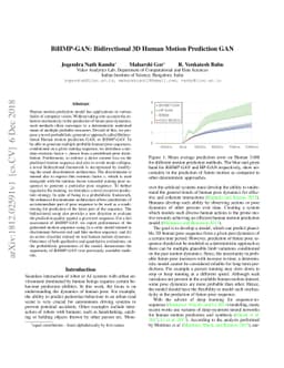 BiHMP-GAN: Bidirectional 3D Human Motion Prediction GAN