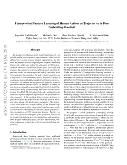Unsupervised Feature Learning of Human Actions as Trajectories in Pose
  Embedding Manifold