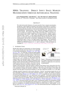 MMA Training: Direct Input Space Margin Maximization through Adversarial
  Training