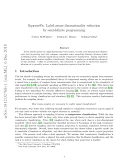SqueezeFit: Label-aware dimensionality reduction by semidefinite
  programming