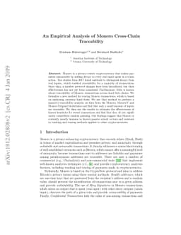 An Empirical Analysis of Monero Cross-Chain Traceability