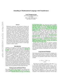 Attending to Mathematical Language with Transformers