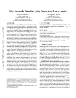 Cyber Anomaly Detection Using Graph-node Role-dynamics
