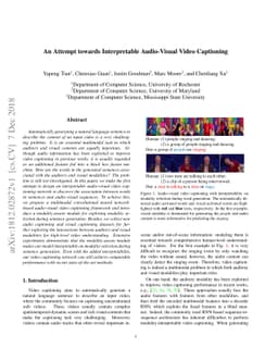 An Attempt towards Interpretable Audio-Visual Video Captioning