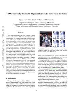 TDAN: Temporally Deformable Alignment Network for Video Super-Resolution
