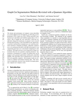 Graph Cut Segmentation Methods Revisited with a Quantum Algorithm