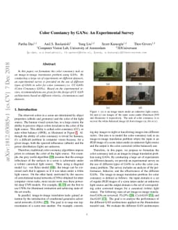 Color Constancy by GANs: An Experimental Survey