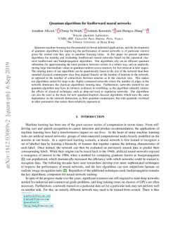 Quantum algorithms for feedforward neural networks