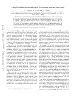 A hybrid machine-learning algorithm for designing quantum experiments