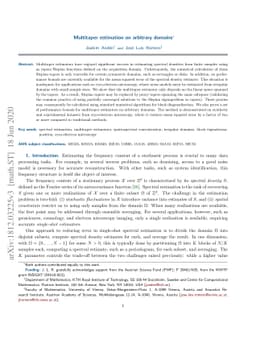 Multitaper estimation on arbitrary domains