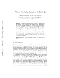 Political Popularity Analysis in Social Media