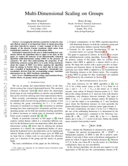 Multi-Dimensional Scaling on Groups