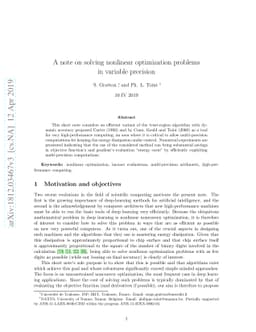 A note on solving nonlinear optimization problems in variable precision