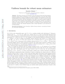 Uniform bounds for robust mean estimators