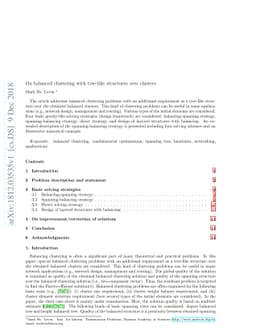 On balanced clustering with tree-like structures over clusters