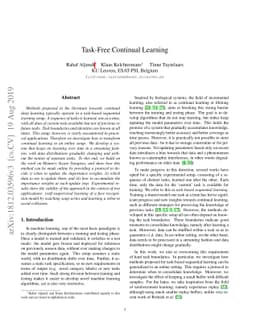 Task-Free Continual Learning