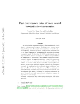Fast convergence rates of deep neural networks for classification