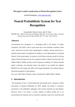 Neural Probabilistic System for Text Recognition