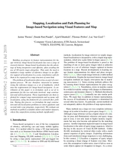 Mapping, Localization and Path Planning for Image-based Navigation using
  Visual Features and Map