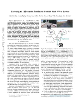 Learning to Drive from Simulation without Real World Labels