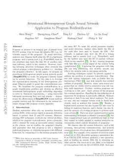 Attentional Heterogeneous Graph Neural Network: Application to Program
  Reidentification