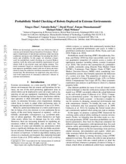 Probabilistic Model Checking of Robots Deployed in Extreme Environments