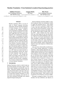 Machine Translation : From Statistical to modern Deep-learning practices