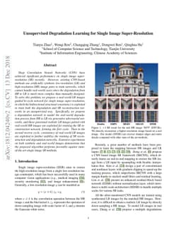 Unsupervised Degradation Learning for Single Image Super-Resolution