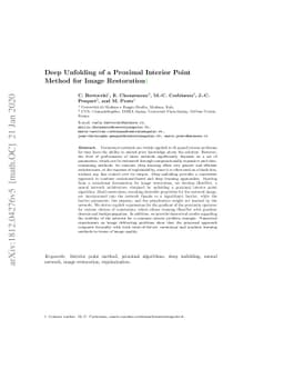 Deep Unfolding of a Proximal Interior Point Method for Image Restoration