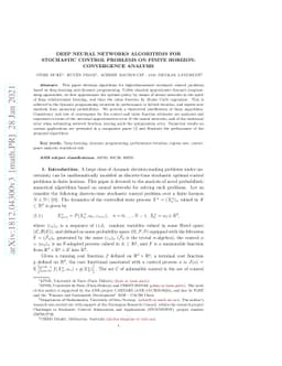 Deep neural networks algorithms for stochastic control problems on
  finite horizon: convergence analysis