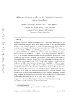 Adversarial Autoencoders with Constant-Curvature Latent Manifolds