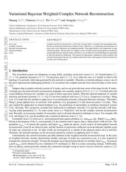 Variational Bayesian Weighted Complex Network Reconstruction