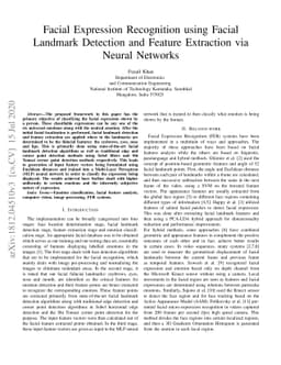 Facial Expression Recognition using Facial Landmark Detection and
  Feature Extraction via Neural Networks