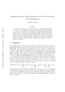Bounding the Error From Reference Set Kernel Maximum Mean Discrepancy
