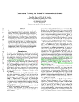 Contrastive Training for Models of Information Cascades
