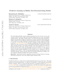 Predictive Learning on Hidden Tree-Structured Ising Models