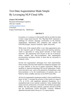 Text Data Augmentation Made Simple By Leveraging NLP Cloud APIs